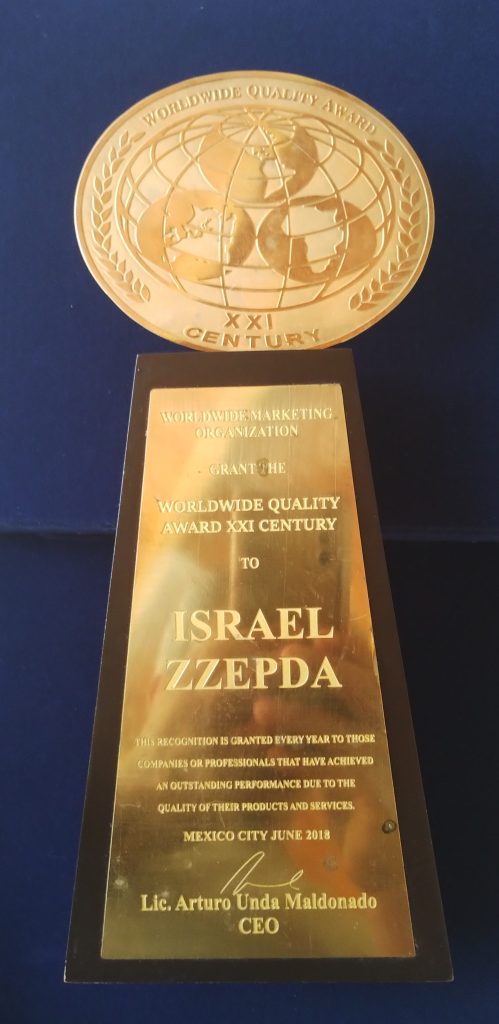 Galardonado con El Worlwide Quality Award XXI Century, CDMX 2018